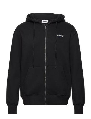 Essentiel Bit Ls Zip Up Hoo Tops Sweatshirts & Hoodies Hoodies Black S...