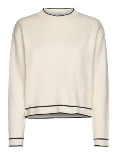 Contrast Trim Sweater Tops Knitwear Jumpers Cream Mango