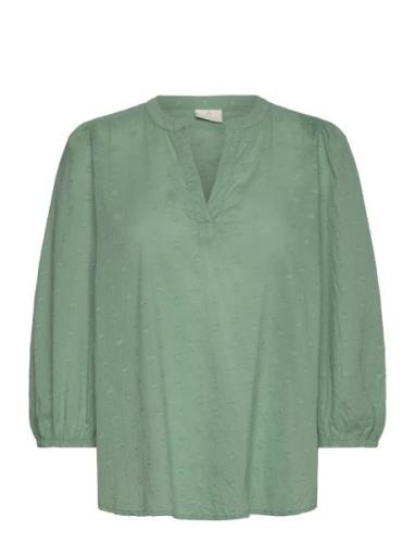 Kajollia Blouse Tops Blouses Long-sleeved Green Kaffe