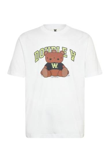 Wwasa Bear T-Shirt Tops T-Kortærmet Skjorte White Double A By Wood Woo...