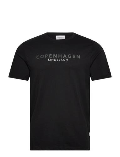 Copenhagen Print Tee S/S Tops T-Kortærmet Skjorte Black Lindbergh