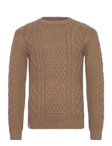 Shoal Knit Tops Knitwear Round Necks Beige Makia