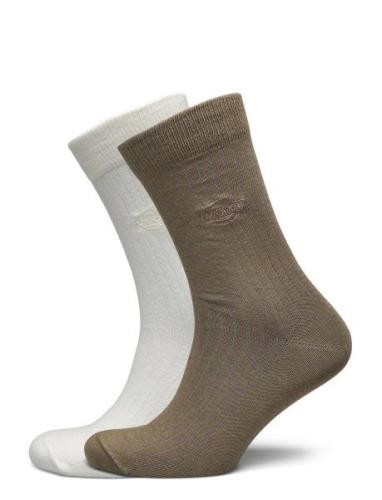 Dickies Rib 2Pk Socks Underwear Socks Regular Socks Green Dickies