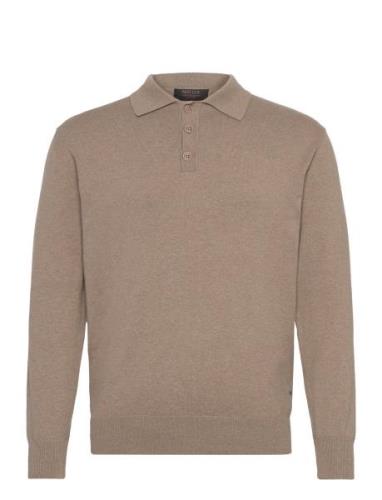 Inancona Polo Tops Polos Long-sleeved Beige INDICODE