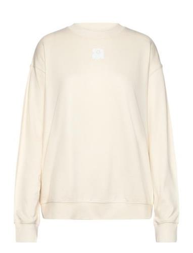 Ovaali Unikko Placement Tops Sweatshirts & Hoodies Sweatshirts Cream M...