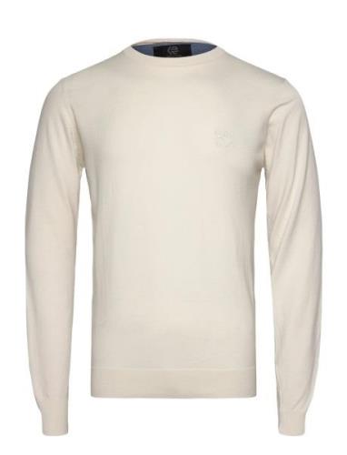 Inancona Crewneck Tops Knitwear Round Necks Cream INDICODE