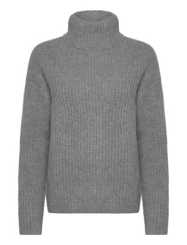 Mmthyra Highneck Knit Tops Knitwear Turtleneck Grey MOS MOSH