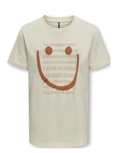 Kobessex S/S Tee Box Jrs Tops T-Kortærmet Skjorte Cream Kids Only