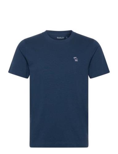 Anf Mens Knits Tops T-Kortærmet Skjorte Navy Abercrombie & Fitch