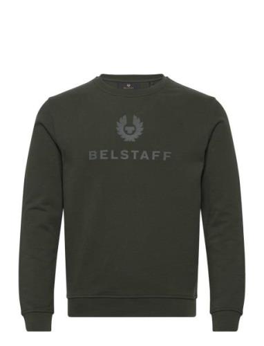 Belstaff Signature Crewneck Sweatshirt Tile Green Designers Sweatshirt...