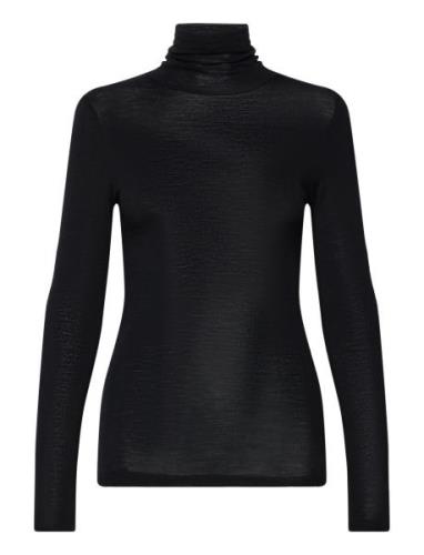 Mscally Roll Neck Long Sleeve Top Tops Knitwear Turtleneck Black Minus