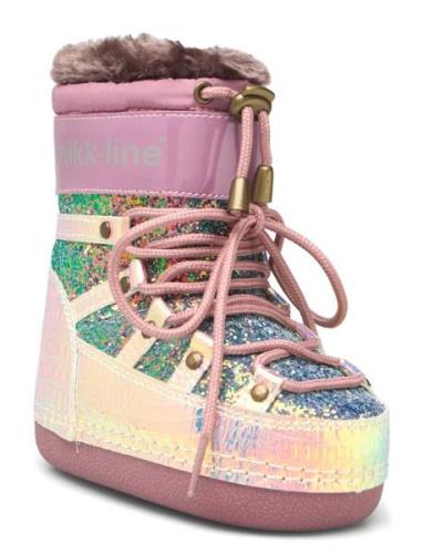 Snow Boot Glitter Vinterstøvler Pull On Pink Mikk-line