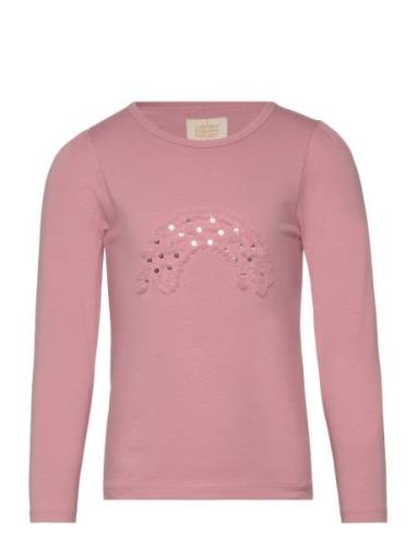 T-Shirt Ls Tops T-shirts Long-sleeved T-Skjorte Pink Creamie