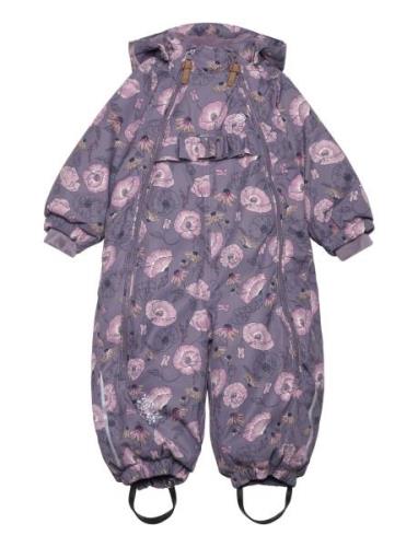 Snow Suit Aop Outerwear Coveralls Snow-ski Coveralls & Sets Purple Min...