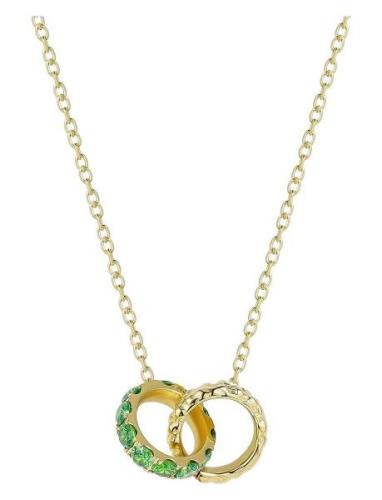 Ice Ridge Necklace Green/Gold Accessories Jewellery Necklaces Dainty N...