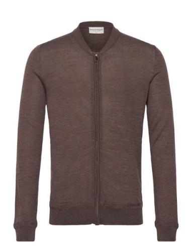 Bs Alon Regular Fit Knitwear Tops Knitwear Full Zip Jumpers Brown Bruu...