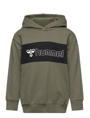 Hmlatlas Hoodie Tops Sweatshirts & Hoodies Hoodies Khaki Green Hummel