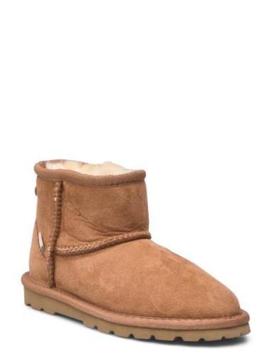 Rkbrisbane Shearling Boots Vinterstøvler Pull On Brown Rosemunde Kids