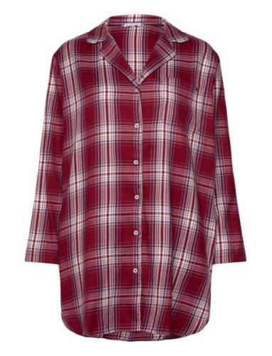 Shirt Nightdress Fl  Nattøj Burgundy Tommy Hilfiger