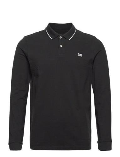 Ls Pique Polo Tops Polos Long-sleeved Black Lee Jeans