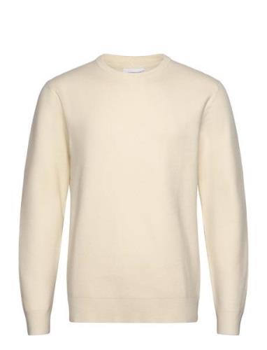 Ecovero O-Neck Knit Tops Knitwear Round Necks Cream Lindbergh