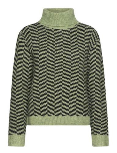 Ihbansie Ls Tops Knitwear Turtleneck Green ICHI