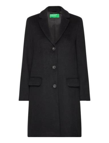 Coat Uldfrakke Frakke Black United Colors Of Benetton