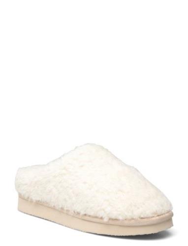 Biasweetie Slip In Faux Shearling Slippers Hjemmesko Cream Bianco