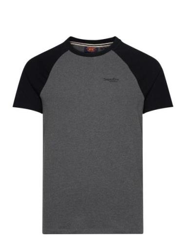 Essential Logo Baseball Tshirt Tops T-Kortærmet Skjorte Black Superdry