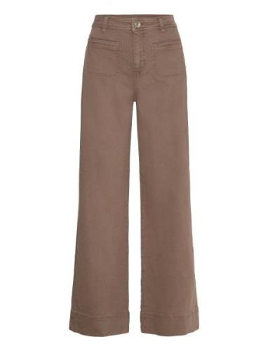 Mmsoey Everton Pant Bottoms Trousers Wide Leg Brown MOS MOSH