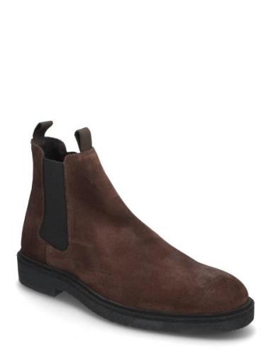 Biaerik Chelsea Boot Oily Suede# Støvlet Chelsea Boot Brown Bianco