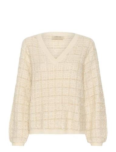 Crbilo Knit Blouse Tops Knitwear Jumpers Beige Cream