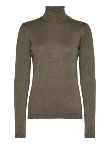 Srmarla Rollneck Knit Tops Knitwear Turtleneck Khaki Green Soft Rebels