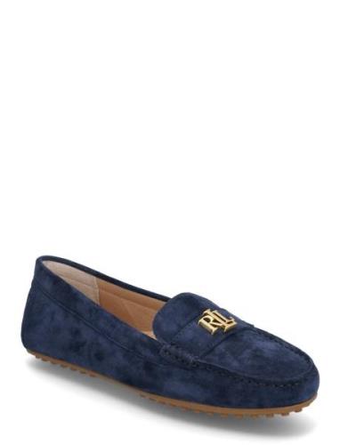 Barnsbury Suede Loafer Loafers Flade Sko Blue Lauren Ralph Lauren