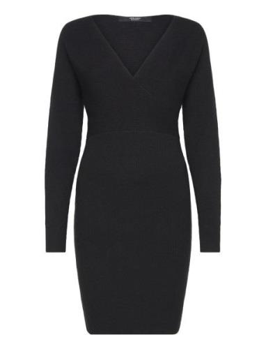 Vmmhollyrem Ls V-Neck Dress Ga Noos Knælang Kjole Black Vero Moda Mate...