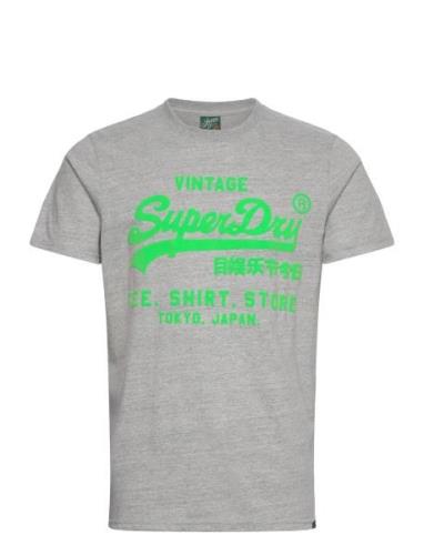 Neon Vl T Shirt Tops T-Kortærmet Skjorte Grey Superdry