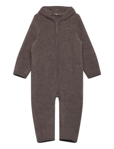 Pram Suit Wool Fleece  Outerwear Fleece Outerwear Fleece Suits Brown H...