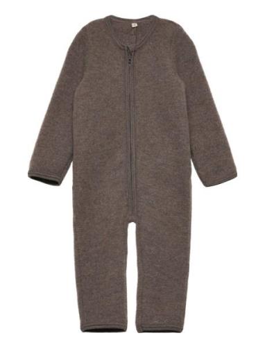 Pram Suit Wool Fleece  Outerwear Fleece Outerwear Fleece Suits Brown H...