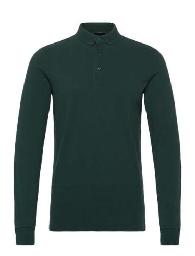 Long Sleeve Cotton Pique Polo Tops Polos Long-sleeved Green Superdry