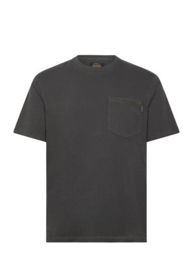 Contrast Stitch Pocket Tshirt Tops T-Kortærmet Skjorte Black Superdry