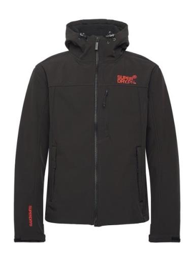 Hooded Soft Shell Trekker Jkt Tynd Jakke Black Superdry