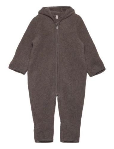 Pram Suit Wool Fleece  Outerwear Fleece Outerwear Fleece Suits Brown H...