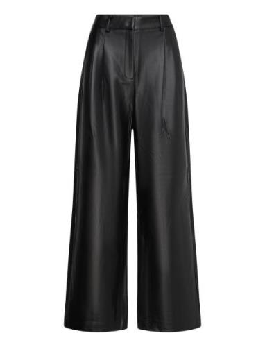 Crolenda Pu Wide Leg Trousers Bottoms Trousers Wide Leg Black French C...