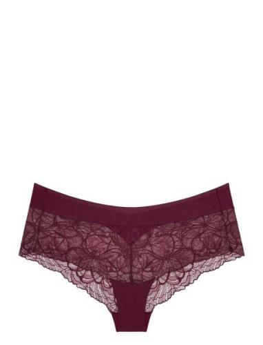 Body Make-Up Illusion Lace Shorty Trusser, Tanga Briefs Burgundy Trium...