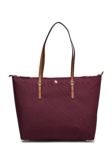 Nylon Medium Keaton Tote Bag Shopper Taske Burgundy Lauren Ralph Laure...