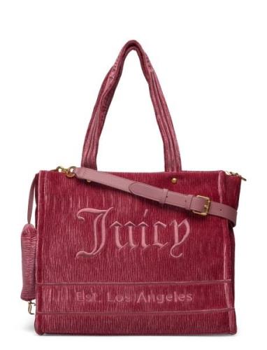 Iris Crinkled Velvet Large Shopping Shopper Taske Red Juicy Couture