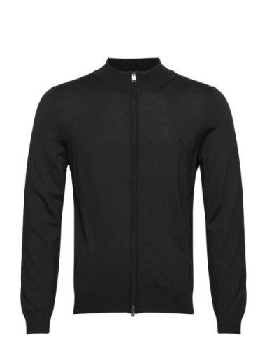 Balonso-L Tops Knitwear Full Zip Jumpers Black BOSS