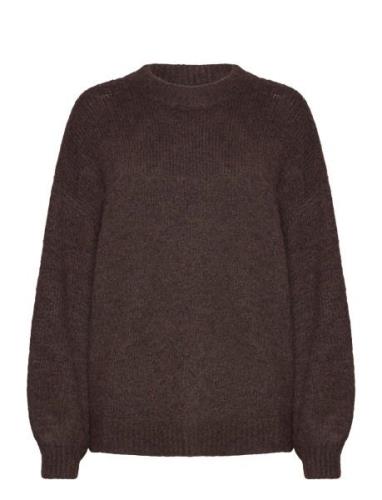 Patrisia Solid Knit Pullover Tops Knitwear Jumpers Brown A-View