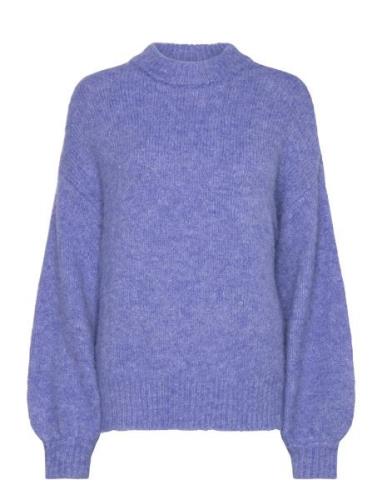 Patrisia Solid Knit Pullover Tops Knitwear Jumpers Blue A-View