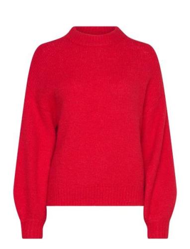 Patrisia Solid Knit Pullover Tops Knitwear Jumpers Red A-View